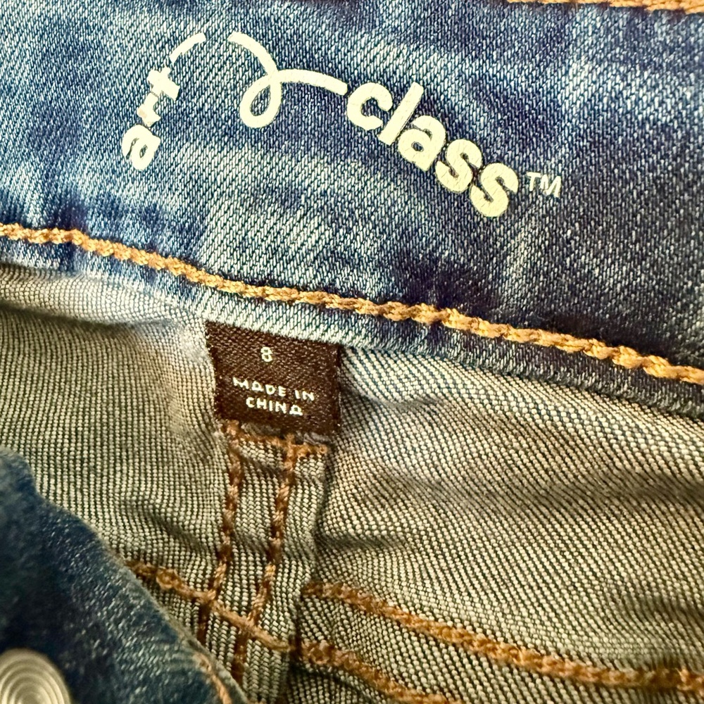 Art Class Girls’ Front Seam Low Rise Flare Jeans in Medium Wash Size 8 Y2K - Picture 2 of 6